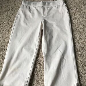 White  crop slight stretch pants. Size small